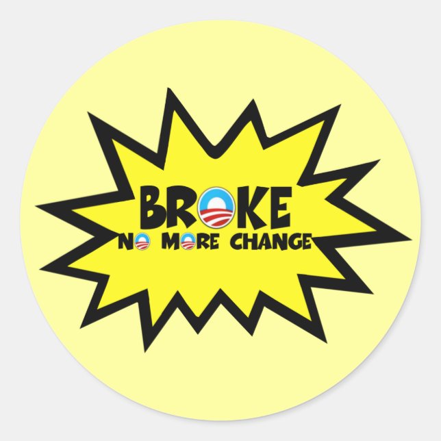 Adesivo Quebrado, sem mais mudanças contra Obama (Frente)