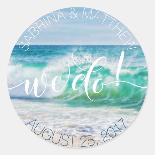 Adesivo Quebrando Ondas Praia Tropical Nós Fazemos (Frente)