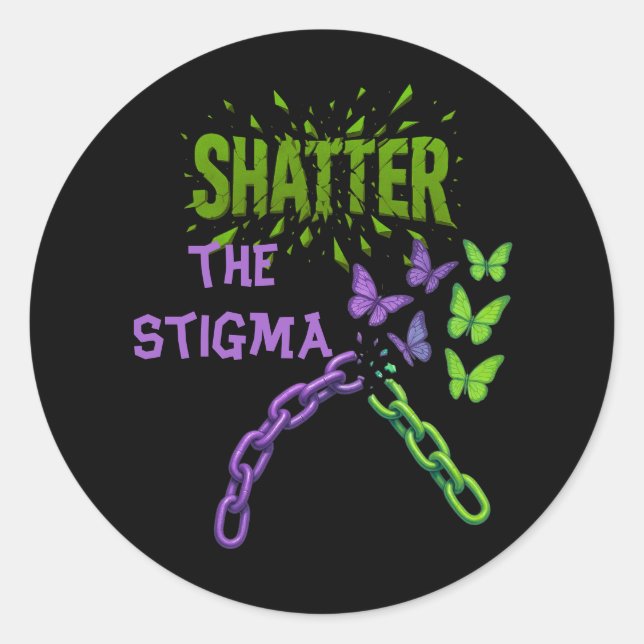 Adesivo Quebre o Estigma - Saúde Mental (Frente)