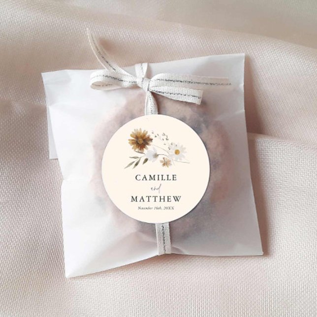 Adesivo Queda Casamento de Flores Selvagens (Simple Boho Floral Wedding Sticker)