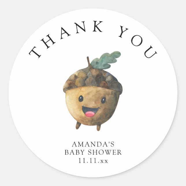 Adesivo Queda de bolota fofa - obrigado você (Frente)