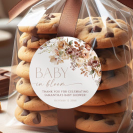 Adesivo Queda do bebê neutro floral castanho em chá de flo