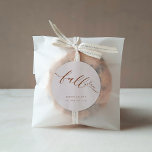 Adesivo Queda no Amor Casamento Terracotta<br><div class="desc">Fall In Love Terracotta Wedt Clássico Round Sticker</div>