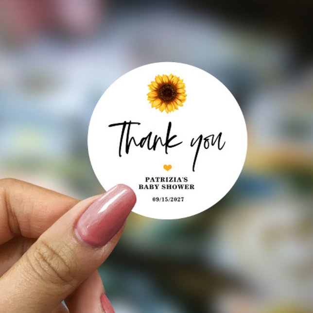 Adesivo Queda no amor Chá de fraldas de girassol (Criador carregado)