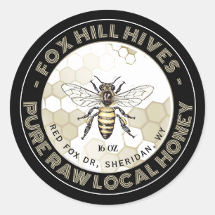 Adesivo Queen Bee Honey Honeycomb em Black Label