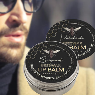 Adesivo Queen Beeswax Lip Balm Label Honeycomb