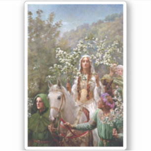Adesivo Queen Guinevere's Maying c. 1900, por John Collier