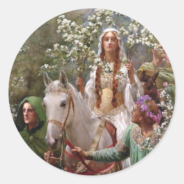 Adesivo Queen Guinevere's Maying c. 1900, por John Collier (Frente)