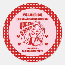 Adesivo Queen of Hearts Bachelorette Party Favor Stickers