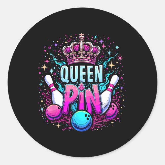 Adesivo Queen Pin Shirt Bowler Bowling League For Bowling  (Frente)