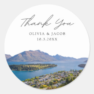 Adesivo Queenstown Wedding Favor Foto Obrigado
