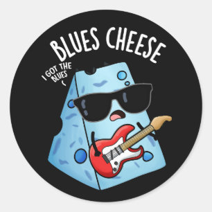 Adesivo Queijo Blues Piada de Comida Divertida Fundo Escur