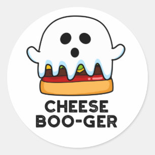 Adesivo Queijo Boo-ger Funny Ghost Cheeseburger Pun