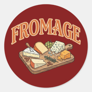 Adesivo Queijo Francês Fromage Charcuterie Gráfico Vintage