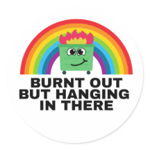 Queimado mas pendurado ali na folha adesiva