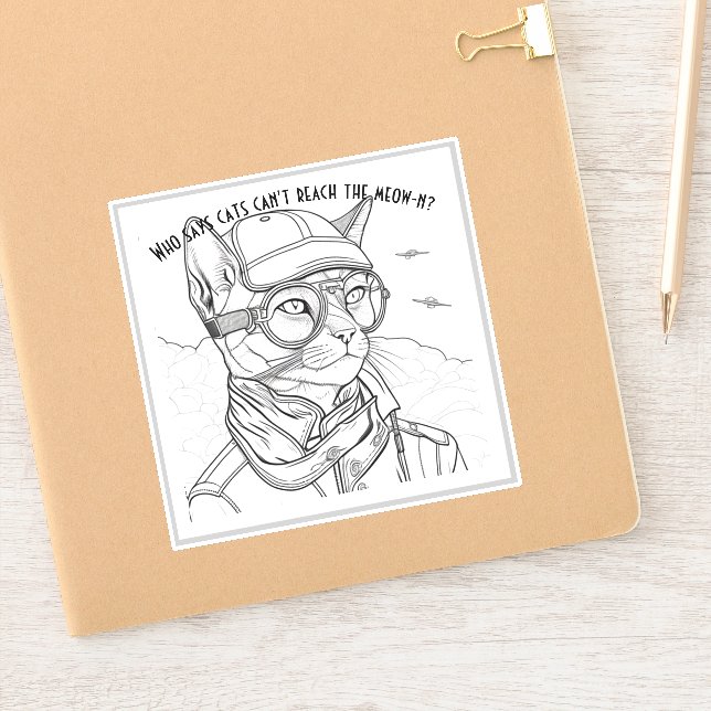 Adesivo Quem disse que os gatos não conseguem alcançar o m (Notebook)