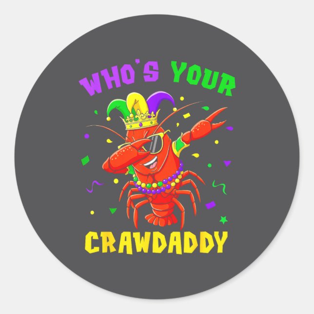 Adesivo Quem é o seu Crawdaddy Lagostim Jester Contas Piad (Frente)