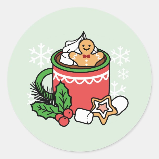 Adesivo Quente quente com a queda de neve chamada de cacau (Frente)