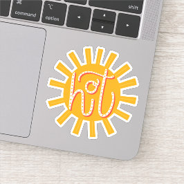 Adesivo Quente. Sol giro e engraçado / Sol de verão