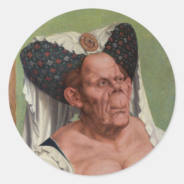 Adesivo Quentin Matsys - Uma Mulher Velha Grotesca (Frente)