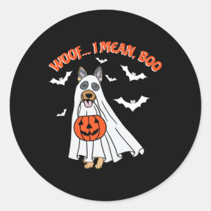 Adesivo Quer Dizer Boo Engraçado Cachorro Fantasma Pumpkin