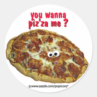 Adesivo "quer me piz'za?" humorista e parodia Sticker