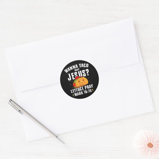 Adesivo Quer Taco Sobre Jesus Cinco de Maio Cristão (Envelope)