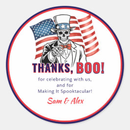 Adesivo Queremos Boo Patriótico Festa de Figurino de Hallo