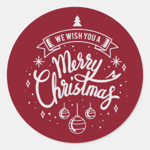 Adesivo Queremos Um Feliz Natal Vermelho E Branco