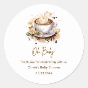 Adesivo Querida Brown Chá de fraldas De Café Obrigado