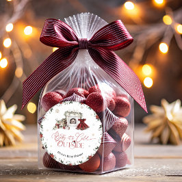 Adesivo Querida, é frio fora do Chá de fraldas moderno