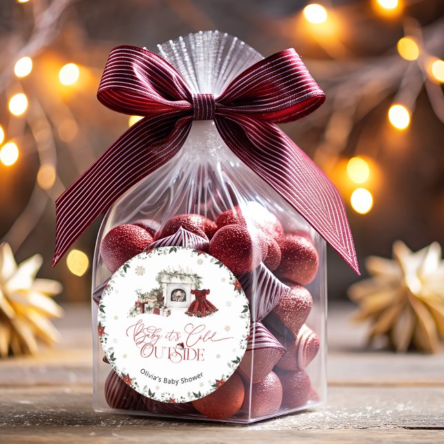 Adesivo Querida, é frio fora do Chá de fraldas moderno (Criador carregado)