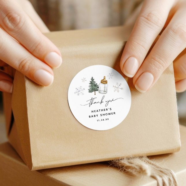 Adesivo Querida, está frio fora do Chá de fraldas, obrigad (Criador carregado)