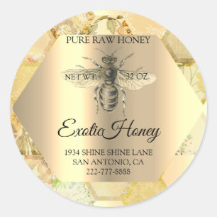Adesivo Querida Jar Honeybee Honeycomb Abelhas Apiary Org