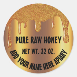 Adesivo Querida Jar Honeybee Honeycomb. Ouro Apiary Drives
