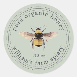 Adesivo Querida Jar Label Honeybee Pastel Verde