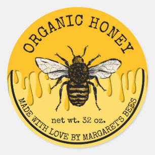 Adesivo Querida Jar Labels Honeybee Honeycomb Abelha Apiar
