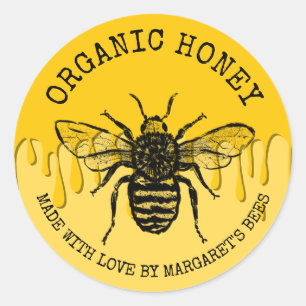Adesivo Querida Jar Labels Honeybee Honeycomb Abelha Apiar