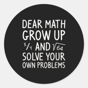 Adesivo Querida Matemática Cresce E Resolve Seus Próprios 