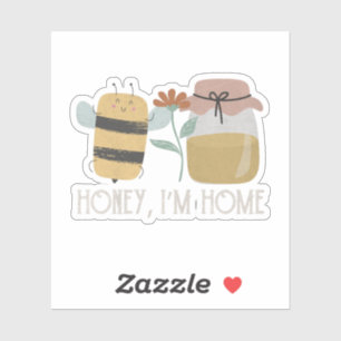 Adesivo Querida, sou o Home Bee Pun