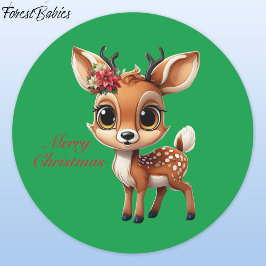 Adesivo Querida Veado, Fawn, Doce, Reindeer 🦌 🎄 Natal Ve