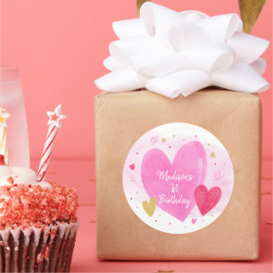Adesivo Querido Coração Dourado Rosa, Aniversário