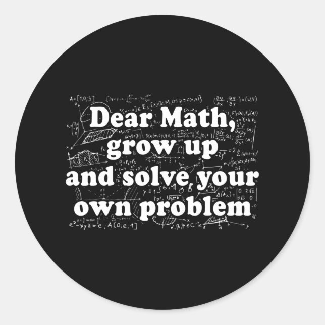 Adesivo Querido Diversão De Matemática De Volta Para O Pro (Frente)