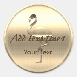Adesivo Querido Flamingo Dourado Adicione Texto Personaliz