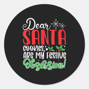 Adesivo Querido Papai Noel Biscoitos São Minha Obsessão Fe