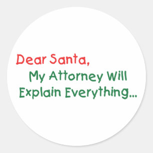 Adesivo Querido Papai Noel Meu Advogado Vai Explicar - Nat