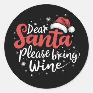 Adesivo Querido Papai Noel Por Favor Traga Vinho Natal Beb