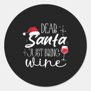 Adesivo Querido Papai Noel Traga Apenas Vinho Natal Bebend