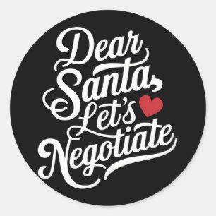 Adesivo Querido Papai Noel Vamos Negociar Presente de Nata