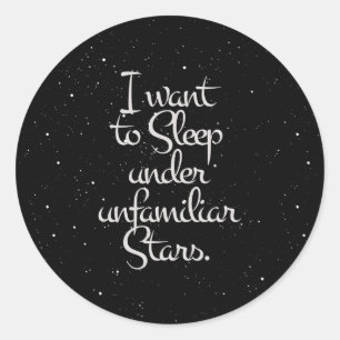 Adesivo "Quero Dormir Sob Estrelas Desconhecidas" Céu Notu